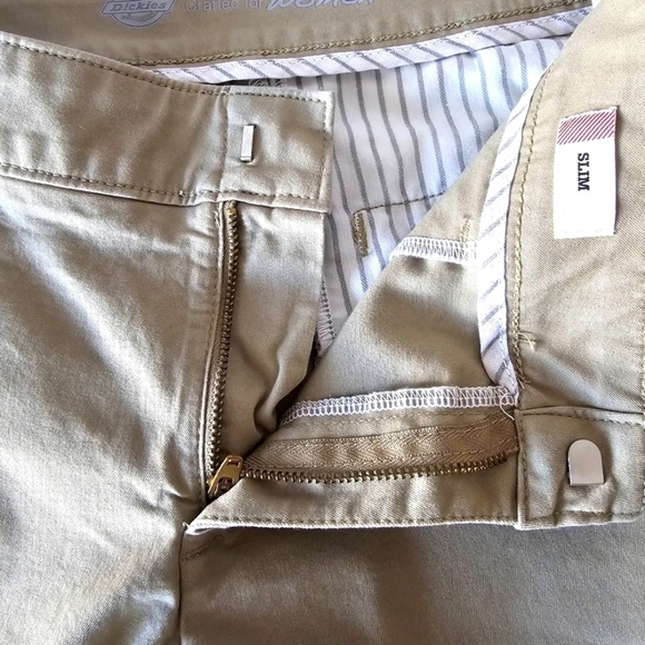 Dickies Slim Chino Boot Cut Tan Pants Size 8 Long - Picture 4 of 10